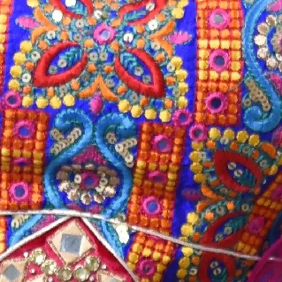 Vibrant Fuchsia & Blue Mirror-Work Indo-Western Pant Set view 2