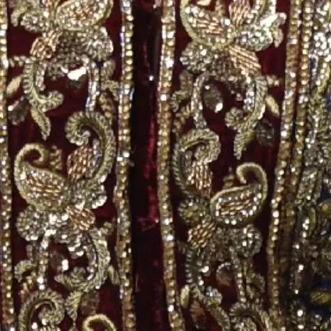 Bold Blue & Black Striped Velvet Anarkali Suit view 2
