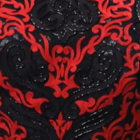Regal Black & Red Damask Embroidered Anarkali Gown view 2