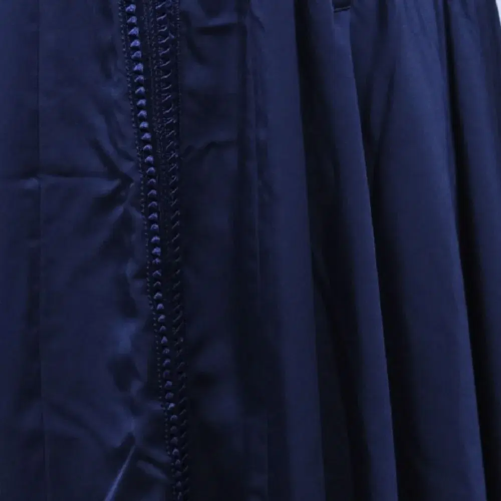 Elegant Midnight Blue Satin Maxi Gown view 2