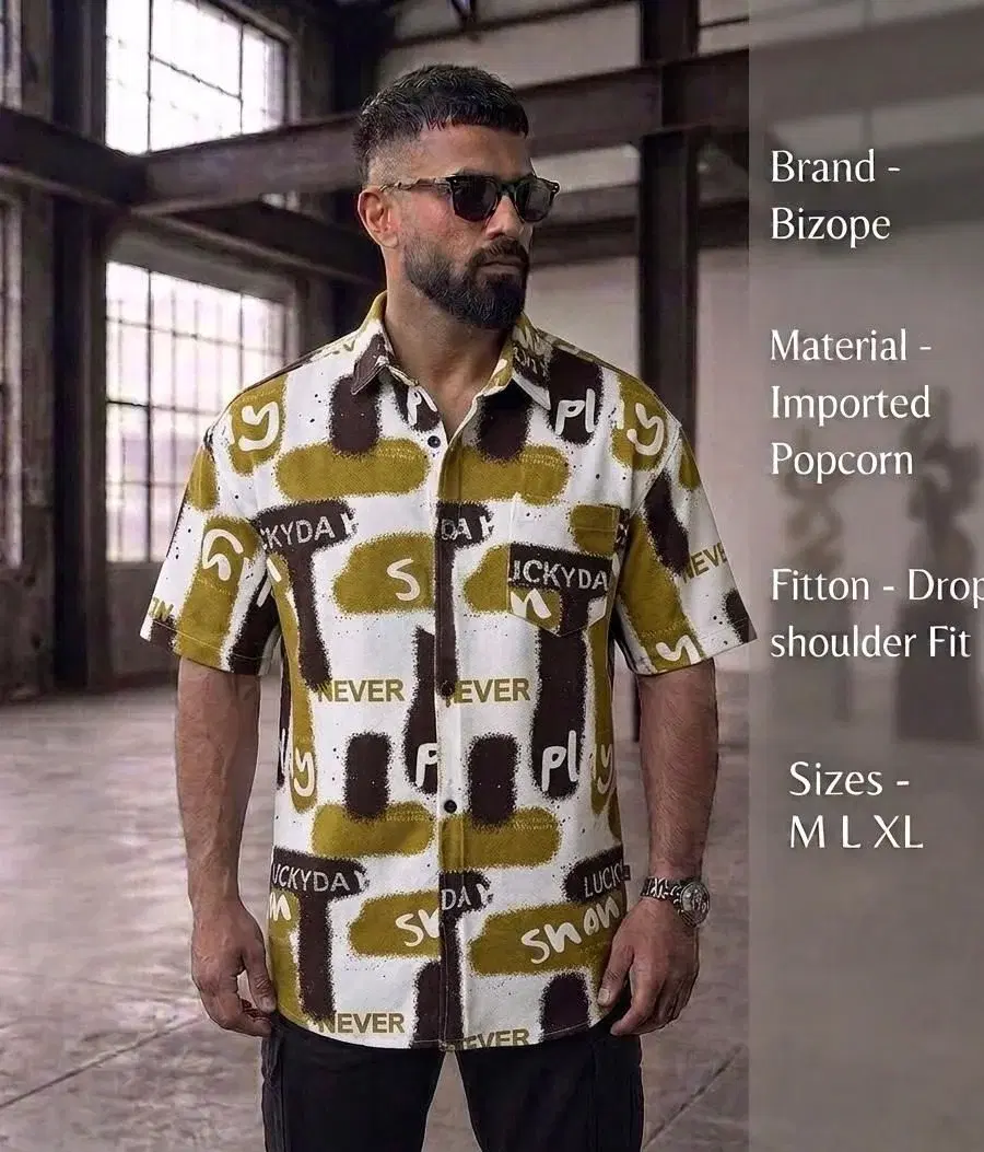 Bizope Short Sleeve Drop Shoulder Shirt